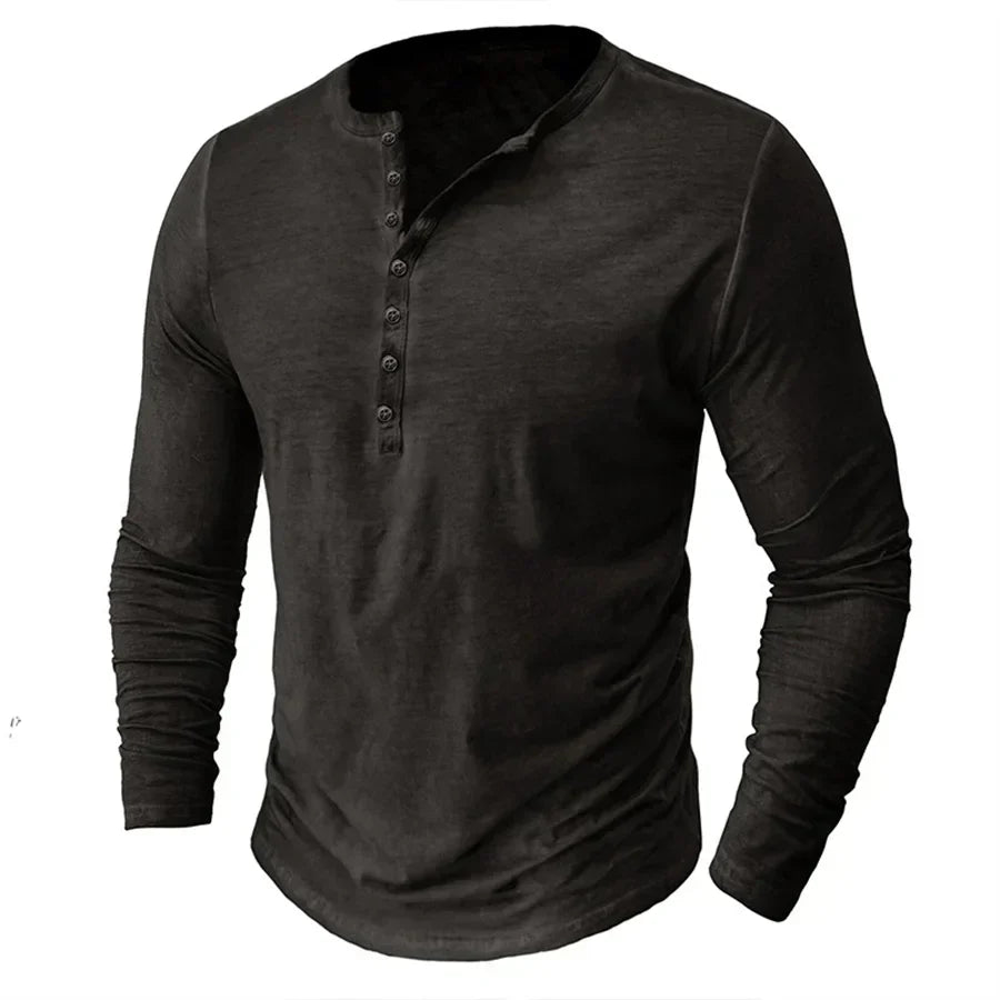 Langärmliges Henley-Shirt