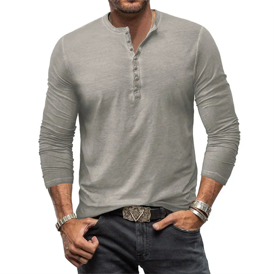 Langärmliges Henley-Shirt