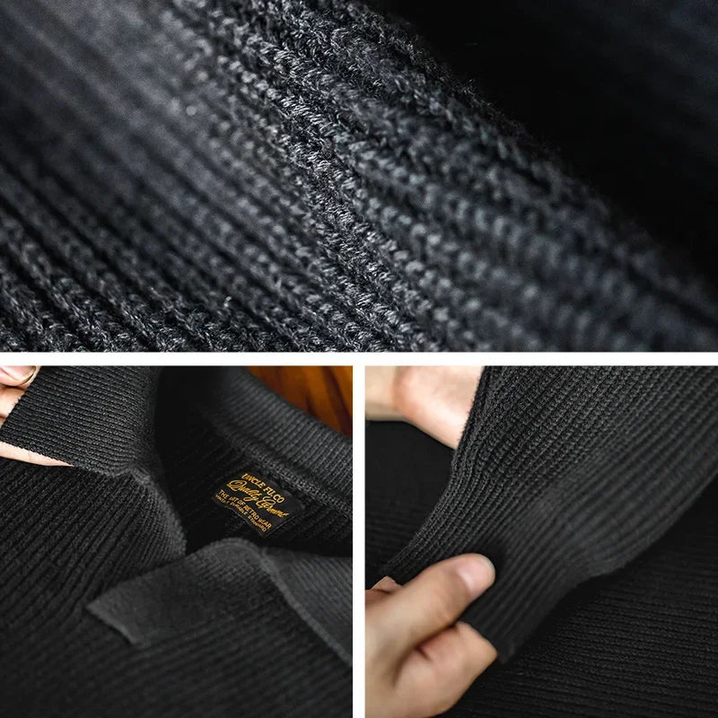 Vintage Wollpullover mit Rundhalsausschnitt