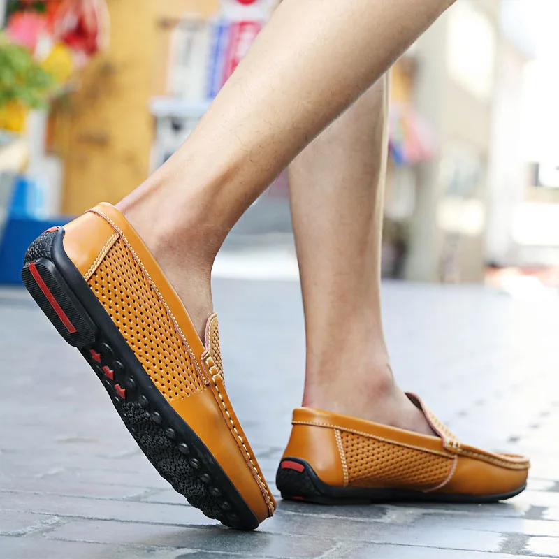 Klassische Mokassins aus Profilleder